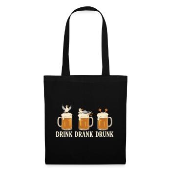Drink Drank Drunk Beer Seagulls Beach - Stoffbeutel - Schwarz - Vorne