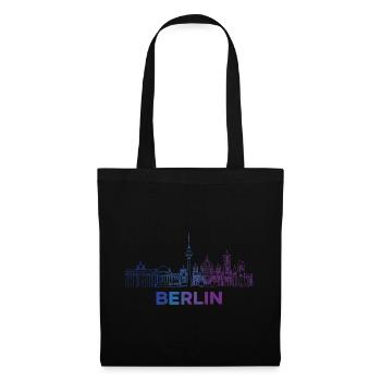 Berlin Skyline Silhouette - Stoffbeutel - Schwarz - Vorne