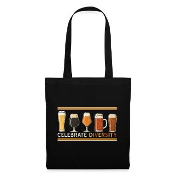 Craft Beer Vintage feiert Vielfalt und Hausbrauerei - Stoffbeutel - Schwarz - Vorne