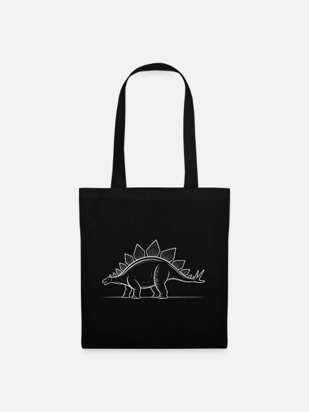 Stegosaurus Linien-Illustration - Stoffbeutel - Schwarz