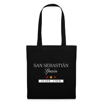 San Sebastián Spanien Souvenir – Reise minimalist - Stoffbeutel - Schwarz - Vorne