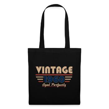 66. Geburtstag Geschenk Mann Vintage Oktober 1960 - Stoffbeutel - Schwarz - Vorne
