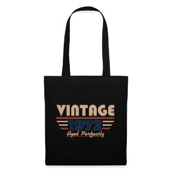 74. Geburtstag Geschenk Mann Vintage Oktober 1972 - Stoffbeutel - Schwarz - Vorne
