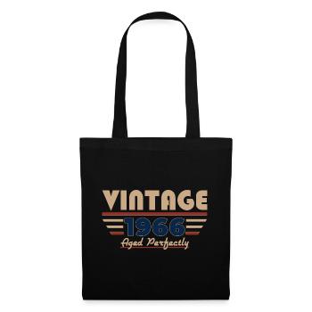 60. Geburtstag Geschenk Mann Vintage Oktober 1966 - Stoffbeutel - Schwarz - Vorne