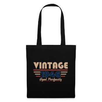 80. Geburtstag Geschenk Mann Vintage Oktober 1946 - Stoffbeutel - Schwarz - Vorne