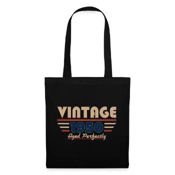 76. Geburtstag Geschenk Mann Vintage Oktober 1950 - Stoffbeutel - Schwarz - Vorne