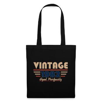 44. Geburtstag Geschenk Mann Vintage Jahrgang 1982 - Stoffbeutel - Schwarz - Vorne