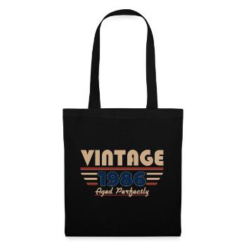 40. Geburtstag Geschenk Mann Vintage Jahrgang 1986 - Stoffbeutel - Schwarz - Vorne