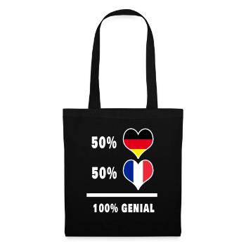 Deutschland und Frankreich genial / Geschenk - Stoffbeutel - Schwarz - Vorne
