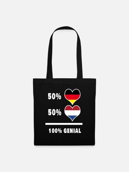 Deutschland und Niederlande genial / Geschenk - Stoffbeutel - Schwarz