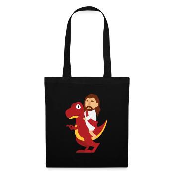 Jesus Dinosaur T-Rex Religion Atheist Gift - Tote Bag - black - Front