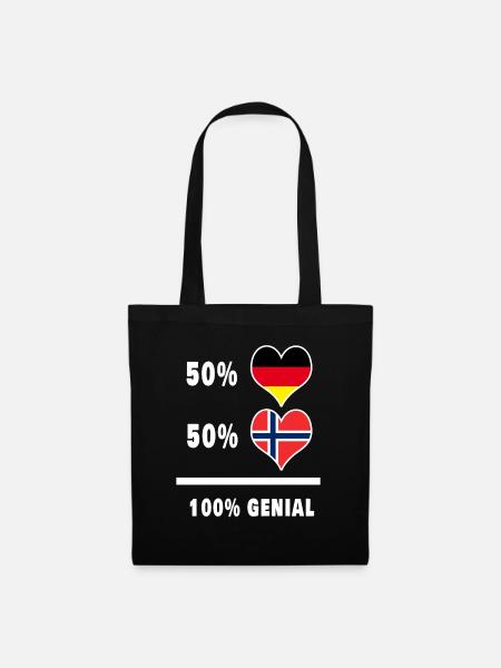 Deutschland und Norwegen Genial / Geschenk - Stoffbeutel - Schwarz
