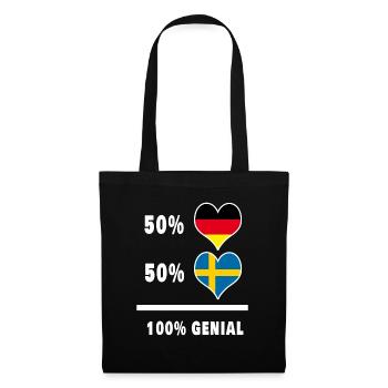 Deutschland und Schweden Genial / Geschenk Flagge - Stoffbeutel - Schwarz - Vorne