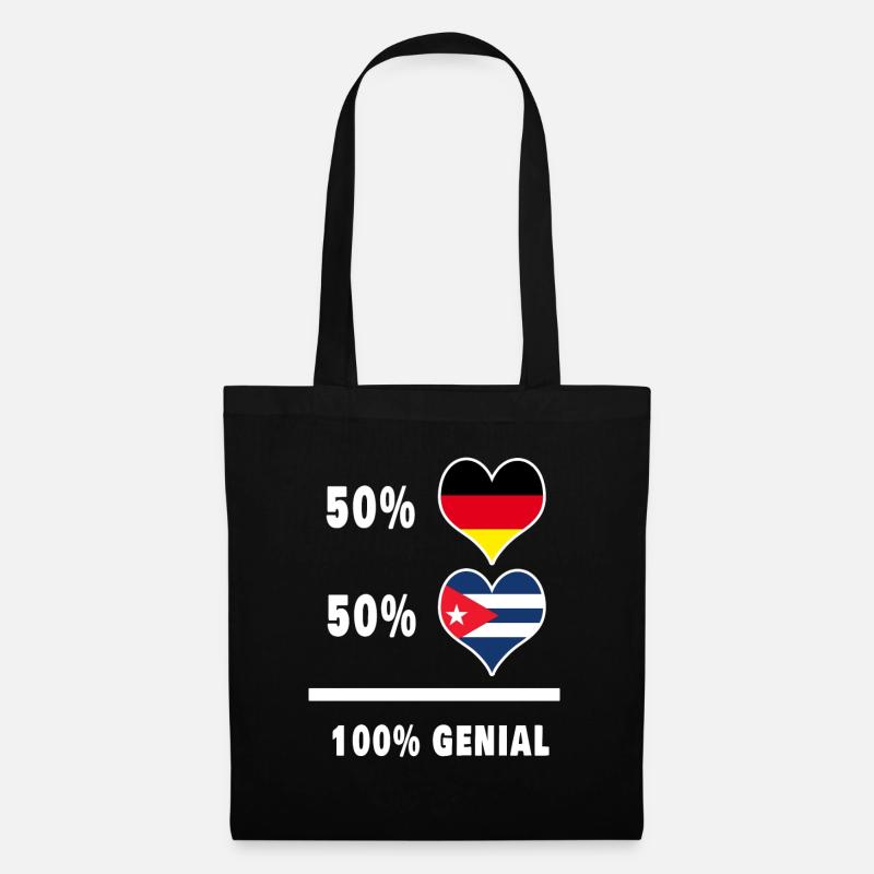 Deutschland und Kuba Genial / Geschenk - Stoffbeutel - Schwarz