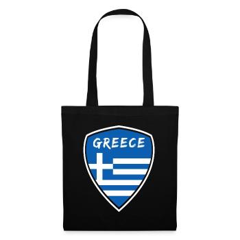 Griechenland Wappen / Geschenk Athen Piräus - Stoffbeutel - Schwarz - Vorne