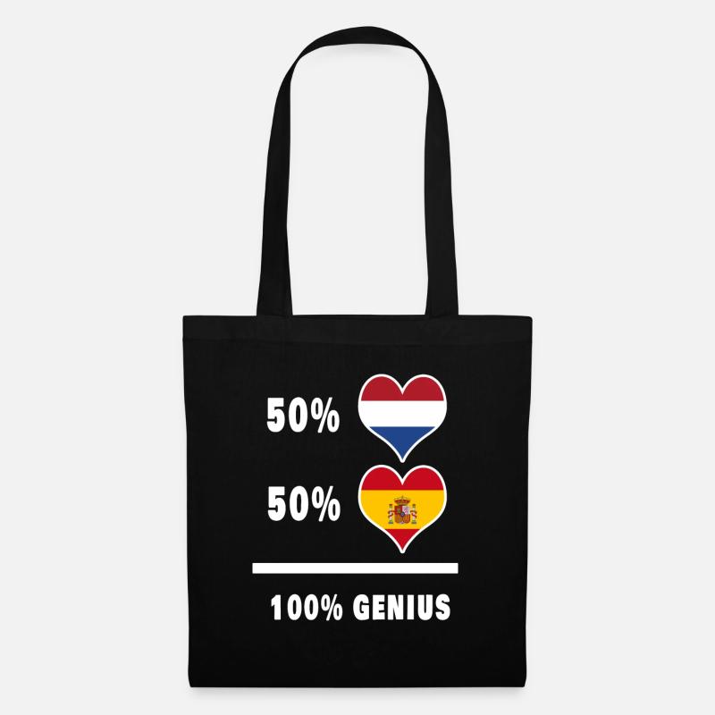 Niederlande und Spanien 100% Genial - Stoffbeutel - Schwarz