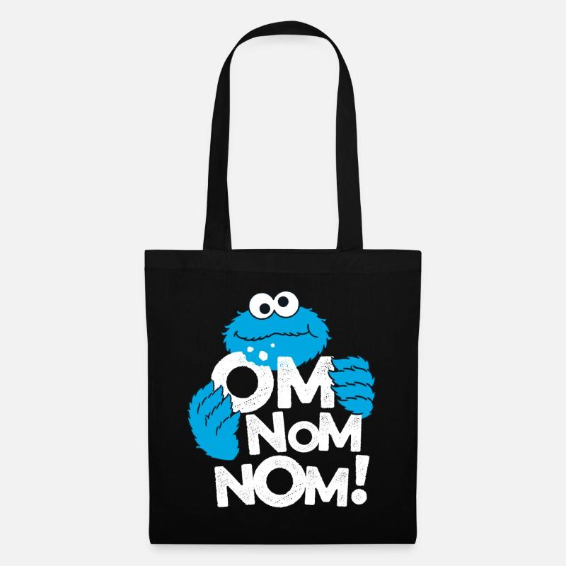 Sesamstraße Krümelmonster Om Nom Nom - Stoffbeutel - Schwarz