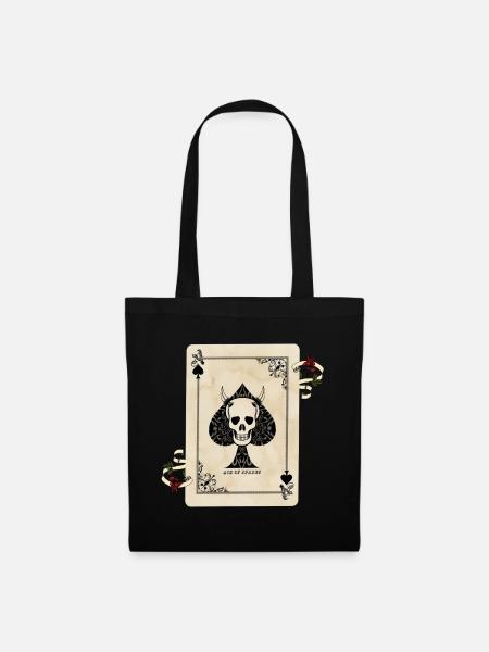 Carte de la mort / As de pique - Sac en tissu - noir