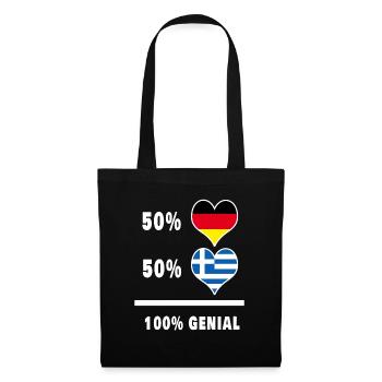 Deutschland und Griechenland Genial / Geschenk - Stoffbeutel - Schwarz - Vorne