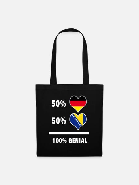 Deutschland und Bosnien Genial / Geschenk - Stoffbeutel - Schwarz