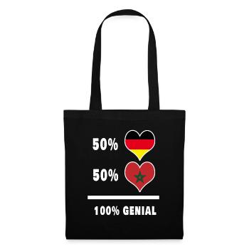 Deutschland und Marokko Genial / Geschenk - Stoffbeutel - Schwarz - Vorne