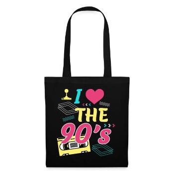 Rétro I Love 90s Outfit Heart Party Gifts - Sac en tissu - noir - Devant