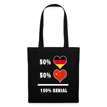 Deutschland und China Genial / Geschenk - Stoffbeutel - Schwarz - Vorne