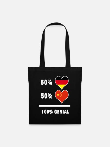 Deutschland und China Genial / Geschenk - Stoffbeutel - Schwarz