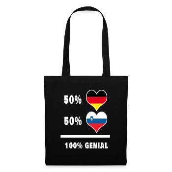 Deutschland und Slowenien Genial / Geschenk - Stoffbeutel - Schwarz - Vorne