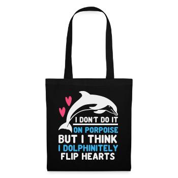 Dauphin mignon - Sac en tissu - noir - Devant
