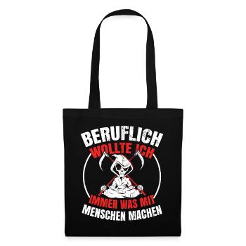 Sensenmann Comedy Lustiges Geschenk Männer Biker - Stoffbeutel - Schwarz - Vorne