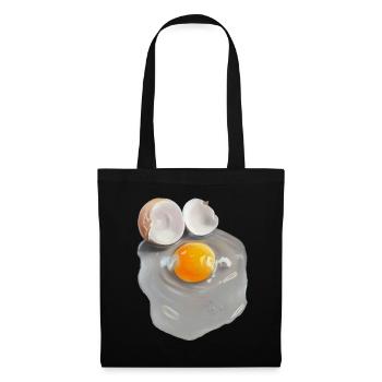 image d’oeuf en gris abstrait - Sac en tissu - noir - Devant