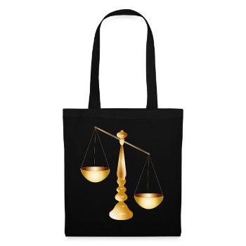 deux balances sur une poutre avec pied - Sac en tissu - noir - Devant