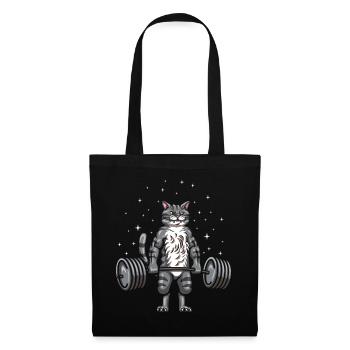 Powerlifter Strongman - Stoffbeutel - Schwarz - Vorne