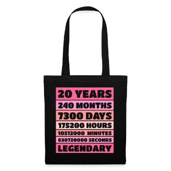 20 Years Legendary - Anniversary, Anniversary, Company - Tote Bag - black - Front