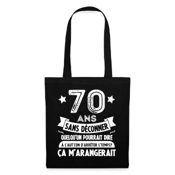 70 ans anniversaire 70 anniversaire cadeau 70 ans - Sac en tissu - noir - Devant