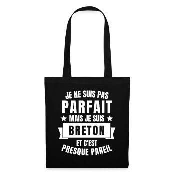 Bretagne, Bretagne humour, Breton - Sac en tissu - noir - Devant