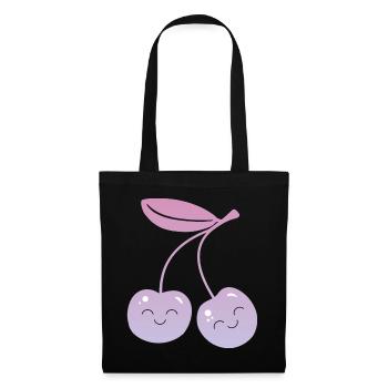 Cerises Kawaii - Sac en tissu - noir - Devant