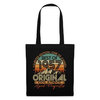 Né en 1957 Vintage Anniversaire Rétro - Sac en tissu - noir - Devant