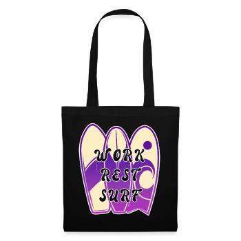 Design de dicton surf - Sac en tissu - noir - Devant