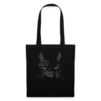 CAT with green eyes - Tote Bag - black - Front