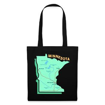 Karte von Minnesota Design für stolze Minnesotaner - Stoffbeutel - Schwarz - Vorne