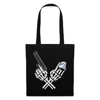 Squelette de gangster - Sac en tissu - noir - Devant