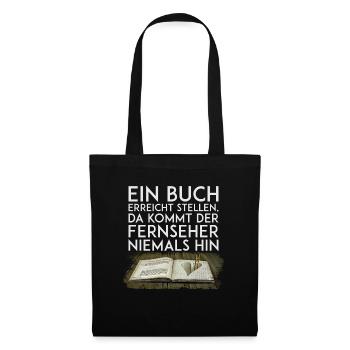 Bücher lesen - Stoffbeutel - Schwarz - Vorne