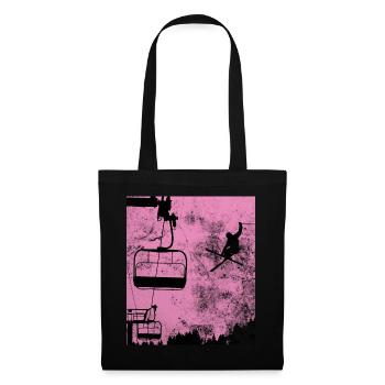 Skiing - (2) - Tote Bag - black - Front