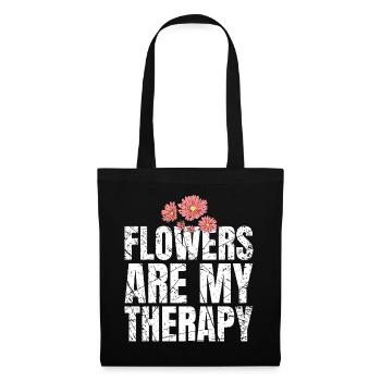 Les fleurs sont ma thérapie Fleuriste Amoureux des fleurs - Sac en tissu - noir - Devant