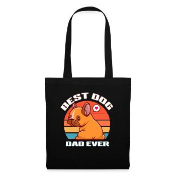 Bester Hundepapa Retro Sun - Stoffbeutel - Schwarz - Vorne