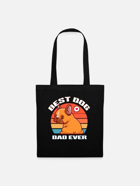 Bester Hundepapa Retro Sun - Stoffbeutel - Schwarz