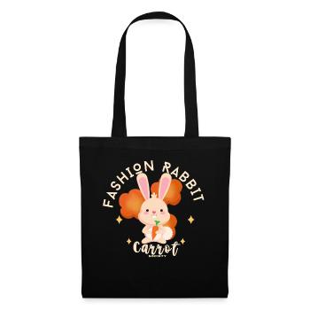 Lapin Mode Carotte - Sac en tissu - noir - Devant