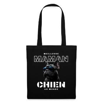 Maman Chien au Monde Bulldog - Sac en tissu - noir - Devant